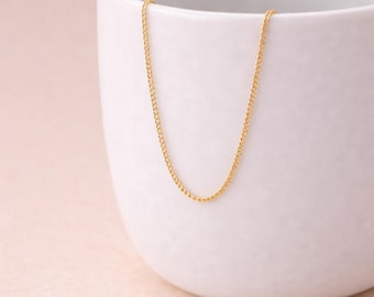 Solid 9ct Yellow Gold 1.3mm Diamond Cut Curb Chain Necklace – 16in To 24in