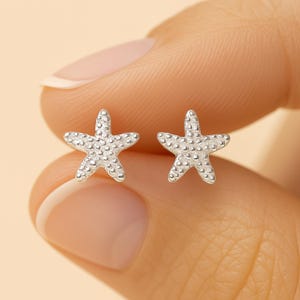 Sterling Silber Seestern Mini Ohrstecker
