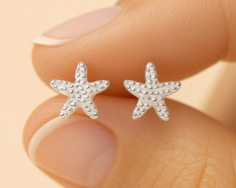 Sterling Silver Starfish Mini Stud Earrings