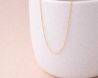 Solid 9ct Yellow Gold 0.5mm Diamond Cut Curb Chain Necklace – 16in To 20in