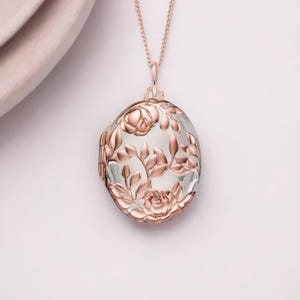 Personalised Rose Gold Plated Sterling Silver Queen of Flowers ...