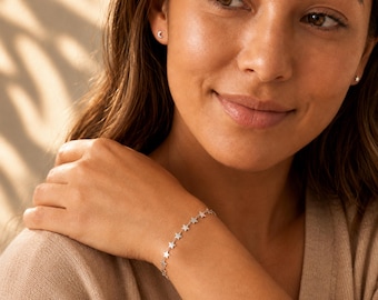 Adjustable Sterling Silver Multi-Star Bracelet
