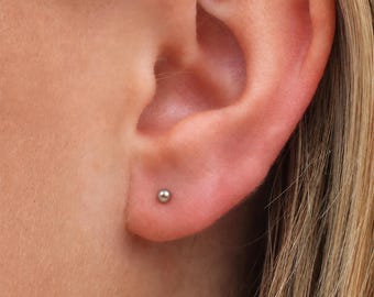 Tiny Sterling Silver Grey Freshwater Pearl Stud Earrings