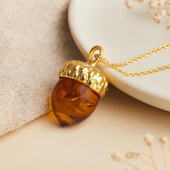 Pendentif Ancien En Argent Massif 925 Avec Ambre - Style Art Déco, Breloque