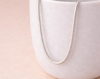 Sterling Silver 3mm Snake Chain Necklace – 16in To 20in