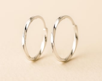 Sterling Silver Twisted Huggie Hoop Earrings