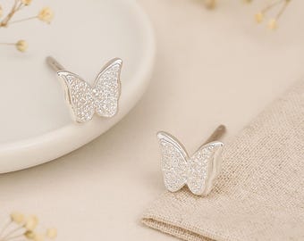 Sterling Silver Butterfly Stud Earrings