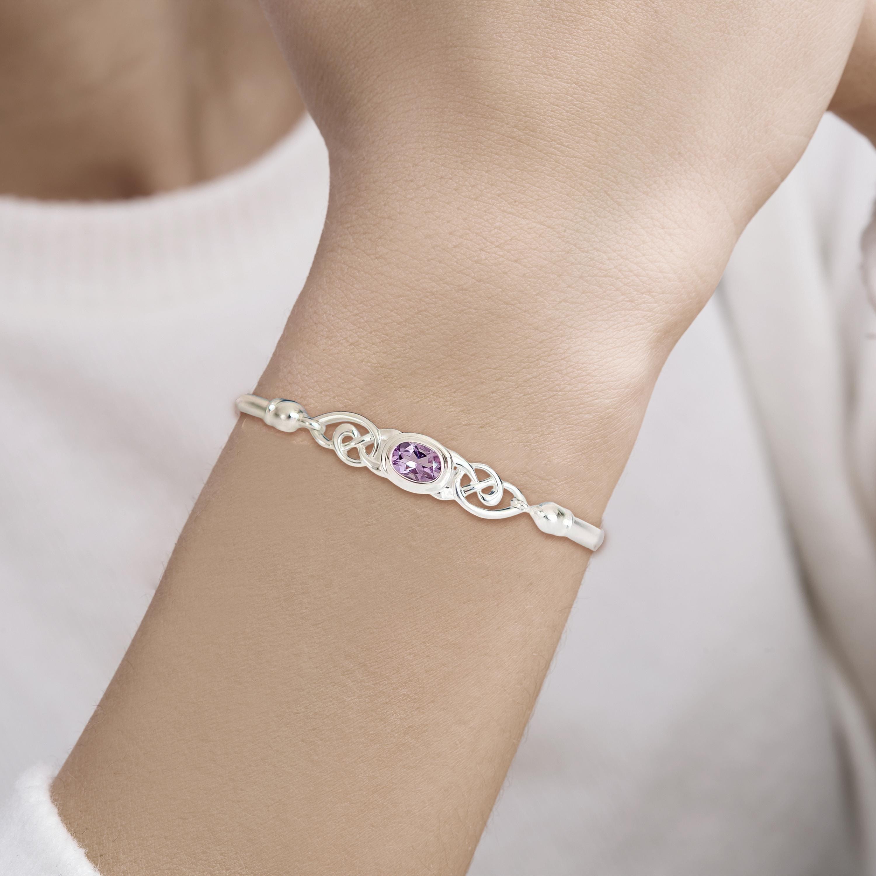 Solid amethyst bangle best sale