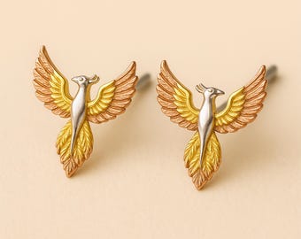 Sterling Silver Phoenix Stud Earrings