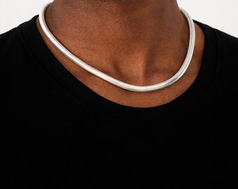 Sterling Silver Heavy Snake Chain Necklace – 16in To 20in