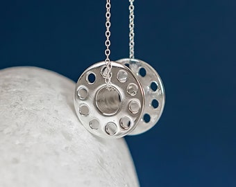 Sterling Silver Sewing Bobbin Necklace