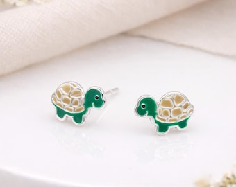 Sterling Silver Turtle Stud Earrings – 9mm