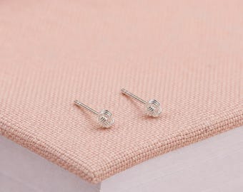 3mm Sterling Silver Knot Stud Earrings
