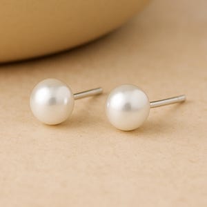 Pendientes de plata de ley con perlas blancas de agua dulce