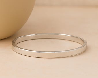 Personalised Sterling Silver Hinged Bangle
