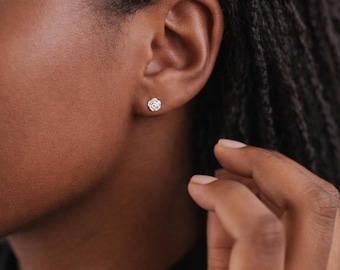 Sterling Silver Rose Stud Earrings – 6mm