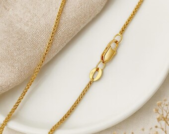 9ct Yellow Gold Light Spiga Chain Necklace – 16in to 20in