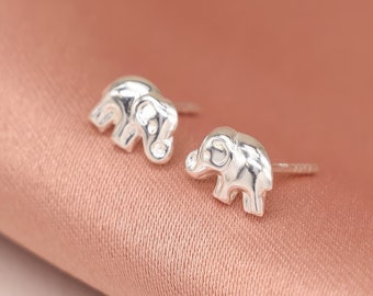 Sterling Silver Baby Elephant Stud Earrings