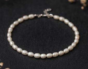 Sterling Silver White Seed Pearl Bracelet