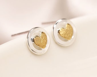 Sterling Silver Halo Heart Stud Earrings