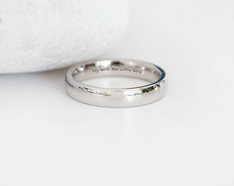 Personalised 18ct White Gold 4mm Court Shape Wedding Ring Band - Bespoke