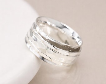 Personalised Classic Wide Sterling Silver Spinner Ring