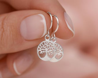 Sterling Silver Tree Of Life Drop Earrings
