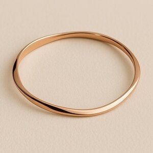 Rose Gold Plated Sterling Silver Soft Twist Hollow Slave Bangle