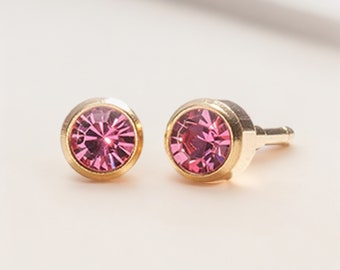 18ct Gold Plated October Birthstone Stud Earrings
