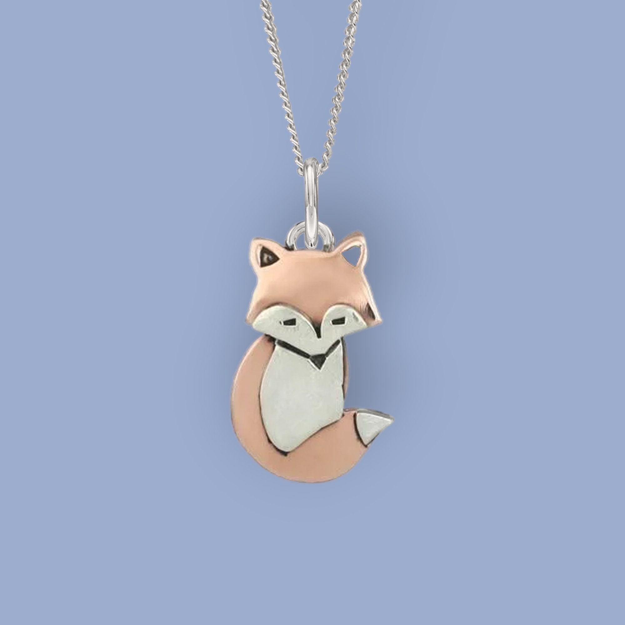 Red Fox Under A Silver Moon Pendant - Beth Millner Jewelry