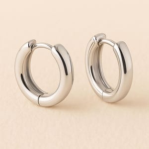 Sterling Silber klobige Huggie Hoop Ohrringe