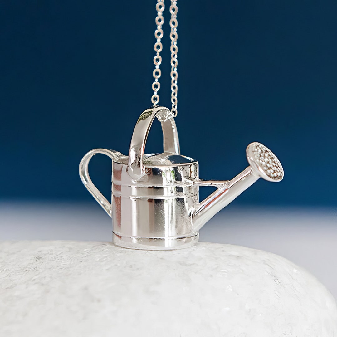 Sterling Silver Watering Can Necklace Etsy