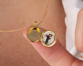 Personalised Gold Plated Sterling Silver Oval Locket Necklace With Photos