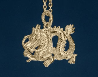 18ct Gold Plated Chinese Long Dragon Necklace