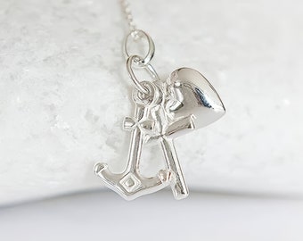 Personalised Sterling Silver Faith, Hope And Charity Necklace