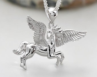 Personalised Sterling Silver Pegasus Necklace