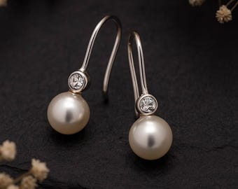 Sterling Silver Pearl Drop Earrings