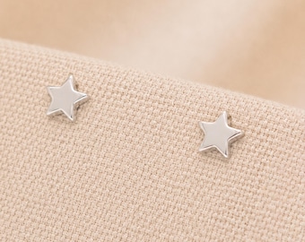 4mm Sterling Silver Star Stud Earrings