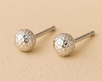 Sterling Silver Hammered Ball Stud Earrings