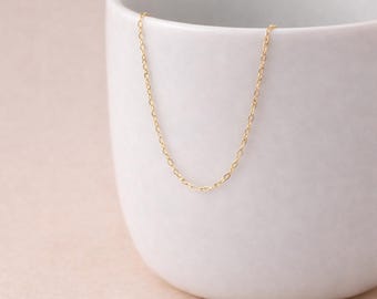 Solid 9ct Yellow Gold 1.2mm Trace Chain Necklace – 16in To 20in