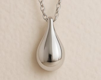 Personalised Sterling Silver Solid Teardrop Necklace