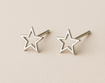 Mini Sterling Silver Star Stud Earrings