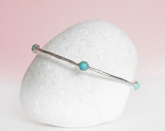 Sterling Silver Turquoise Gemstone Bangle