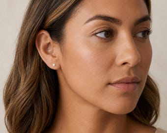 Tiny Sterling Silver White Freshwater Pearl Stud Earrings