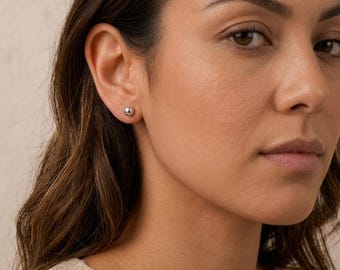 Personalised 4mm Ball Stud Earrings in Sterling Silver