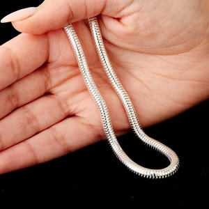 Mens Sterling Silver Heavy Snake Chain Necklace
