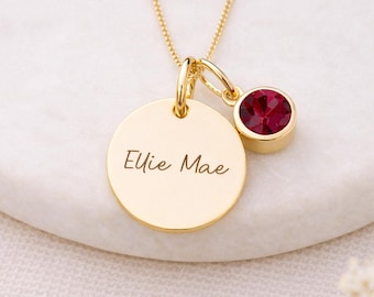 Personalised Gold Plated Sterling Silver February Birthstone Amethyst Pendant Necklace