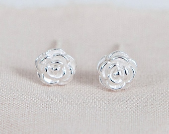 Sterling Silver June Birth Flower Stud Earrings