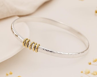 Personalised Sterling Silver Milestone Celebration Bangle