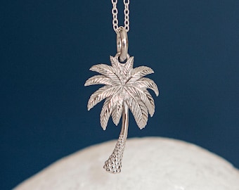 Personalised Sterling Silver Palm Tree Necklace